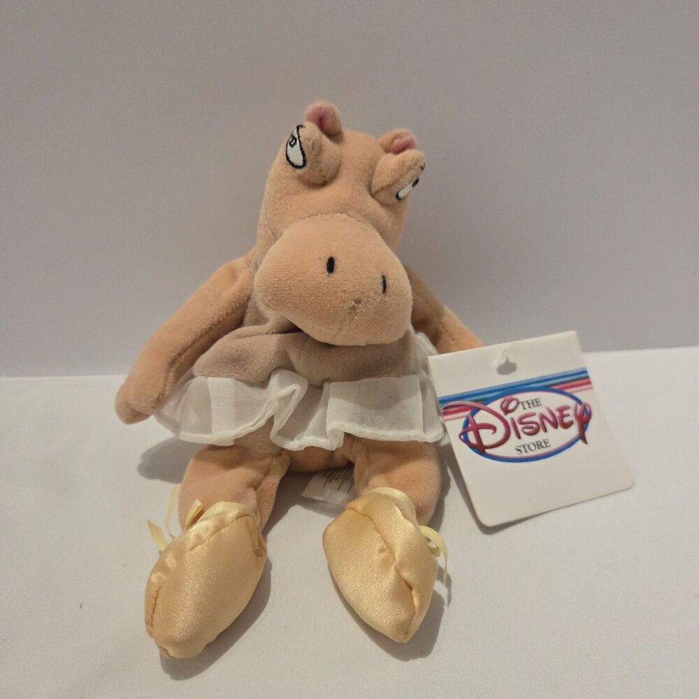 Disney Hippo Fantasia Bean Bag Plush Ballerina Stuffed Animal Toy 8"